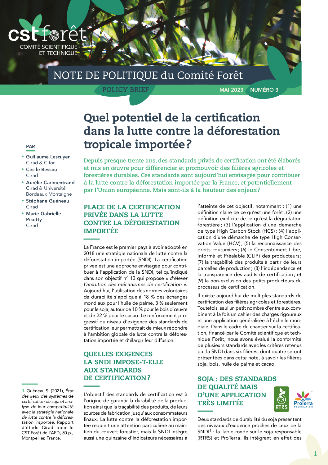 Huile de palme - Stratégie nationale de lutte contre la déforestation  importée