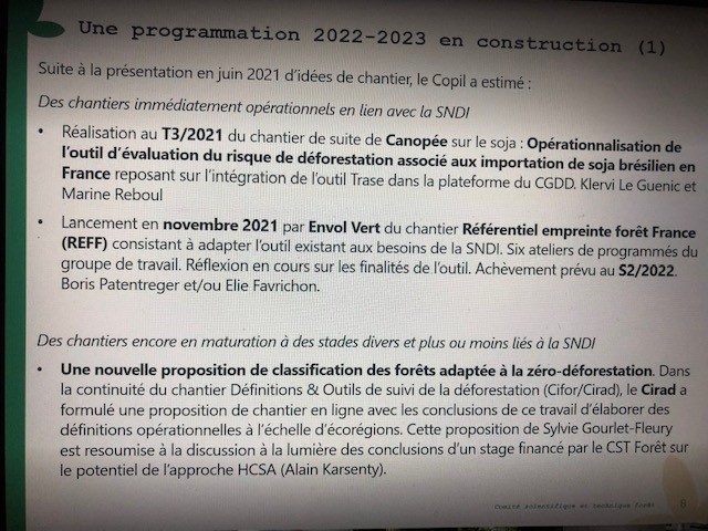 programmation 1 reunion janvier 2022